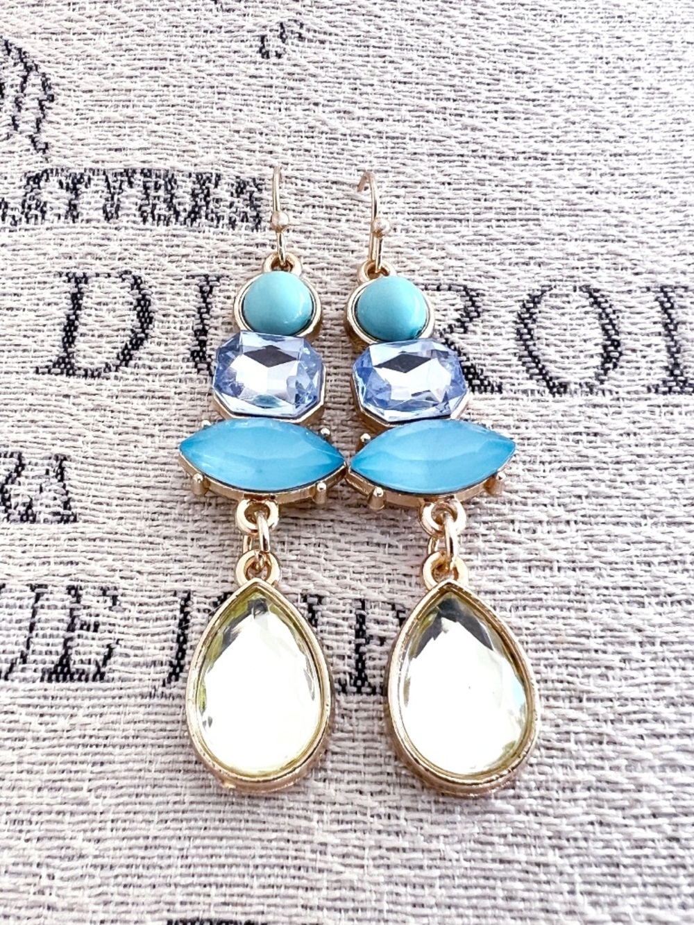 Mixed Stone Drop Earrings